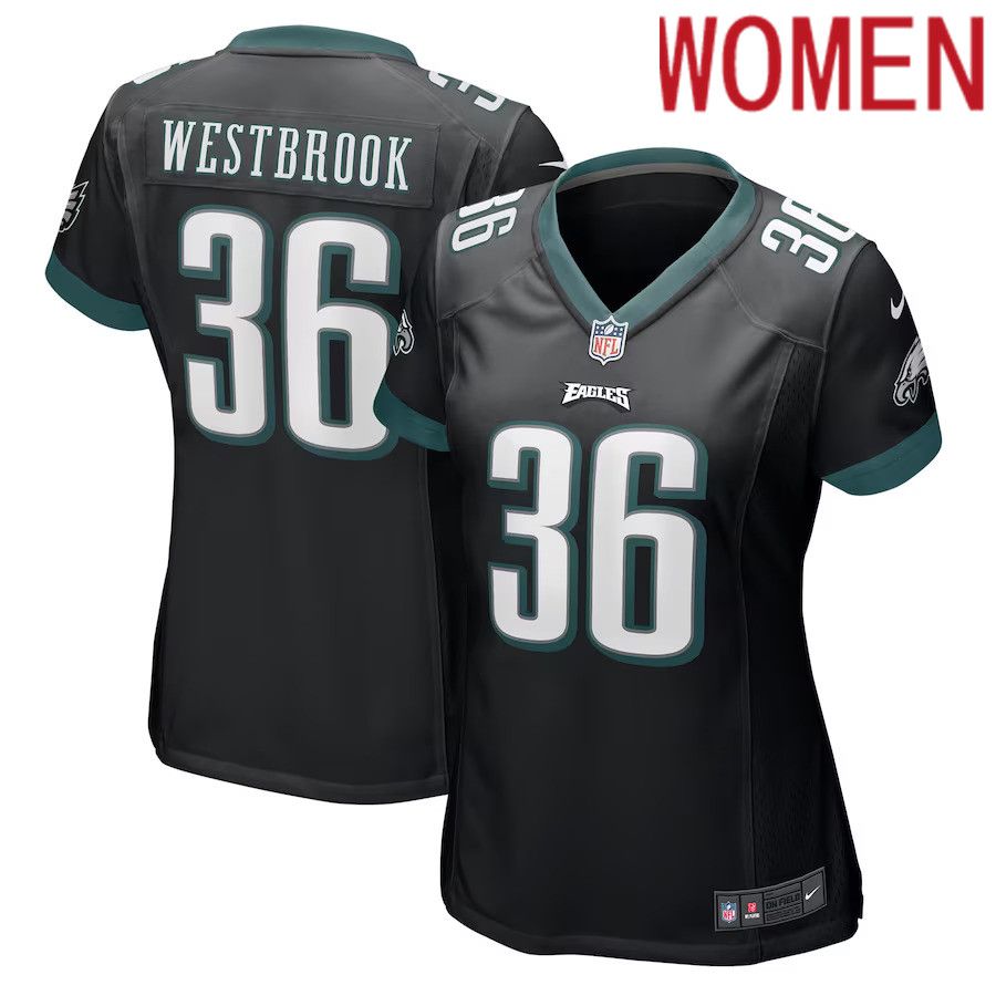 Women Philadelphia Eagles #36 Brian Westbrook Nike Black Retired Game NFL Jersey